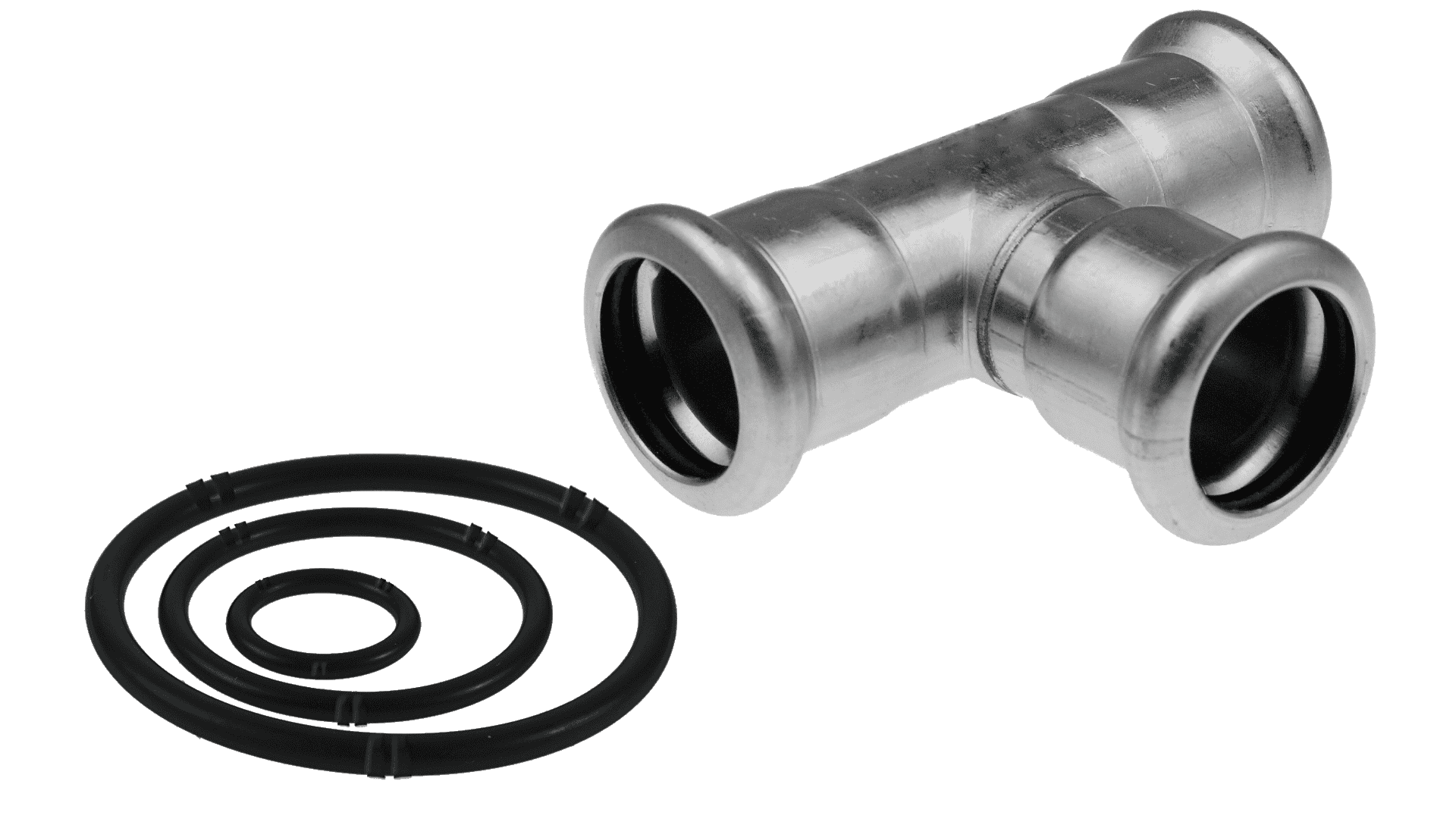 KAN-therm - Система Sprinkler Inox - Фитинги - соединения труб остаются герметичными благодаря высококачественным уплотнительным кольцам из этиленпропиленовой резины и трехточечному зажимному профилю "M"