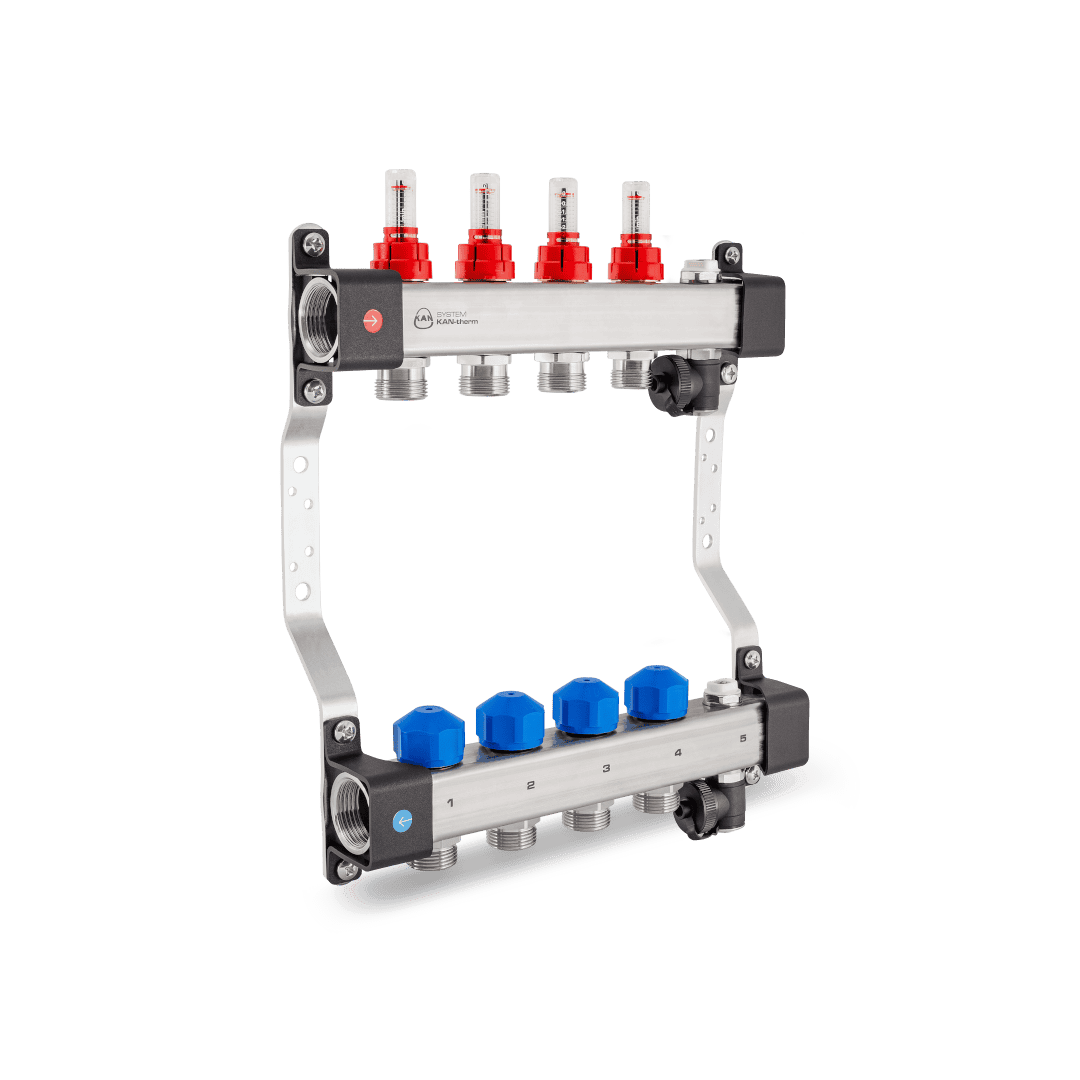 KAN-therm - InoxFlow манифольды - манифольды с расходомерами и клапанами для приводов и вентиляционной секции - серия UFST