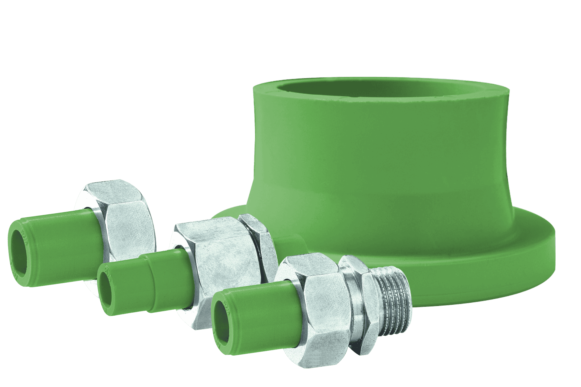 KAN-therm - система PP Green - втулки для фланцевых соединений и разъемные соединители на резьбе
